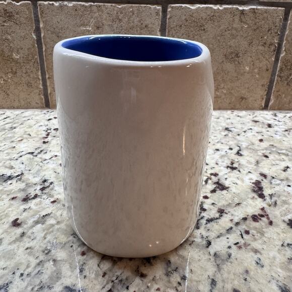 Rae Dunn USA Coffee Mug Magenta White Blue Interior Red Print Patriotic Holiday - Picture 2 of 7